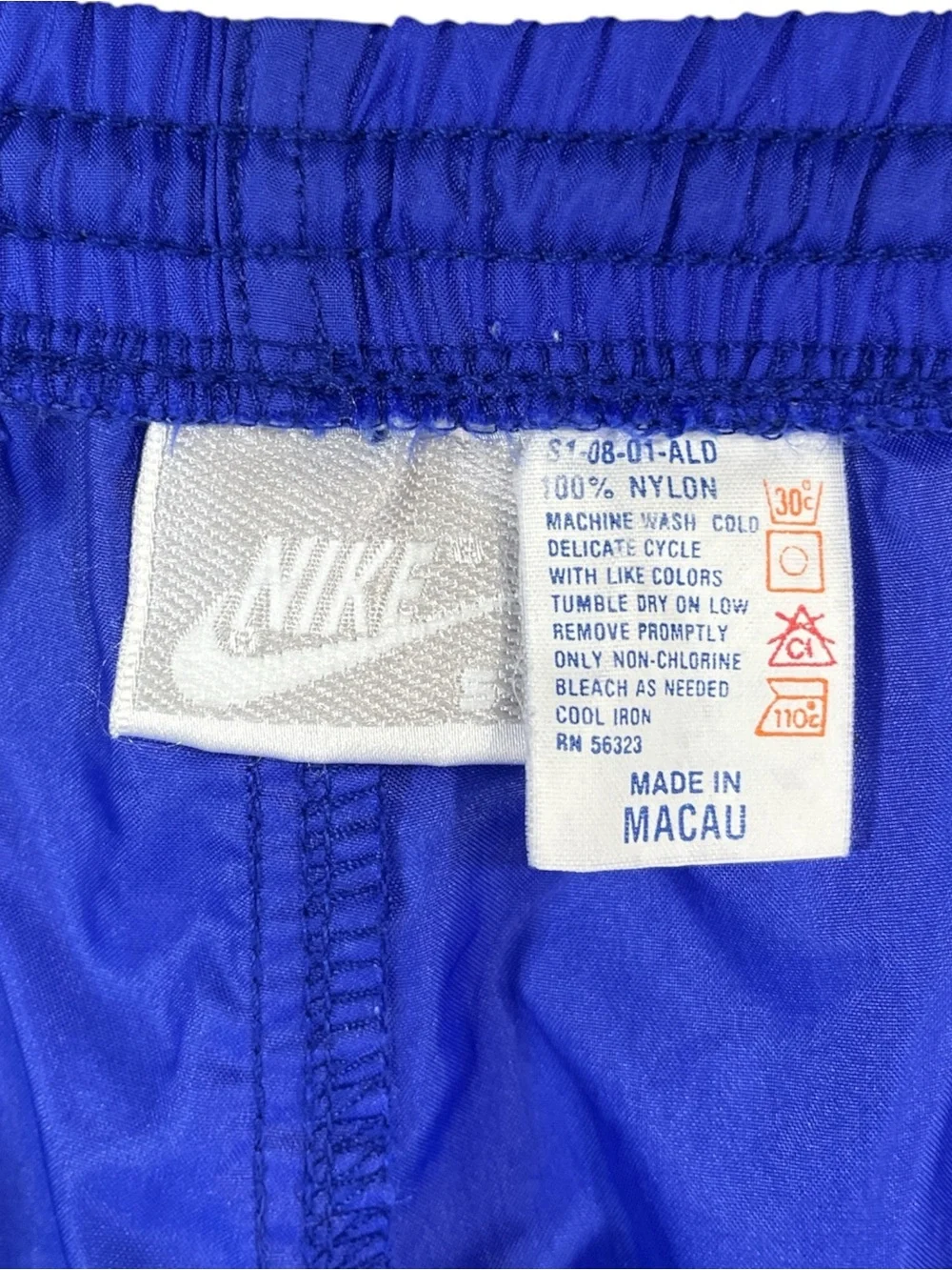Vintage Nike Jogger Pants Mens Small Blue Windbreaker Unlined Ankle Zip